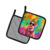 NEW Hippie Animal Pig Pair of Pot Holders Kitchen Heat Resistant Pot Holders Sets Oven Hot Pads for Cooking Baking BBQ, 7 1/2 x 7 1/2